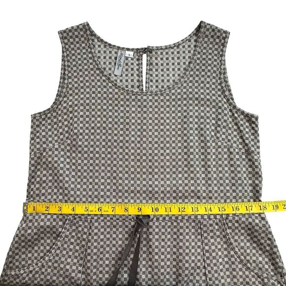 NATIONAL PICNIC Gray Check Gingham Cotton Sheath Dress Size Small - Picture 9 of 15